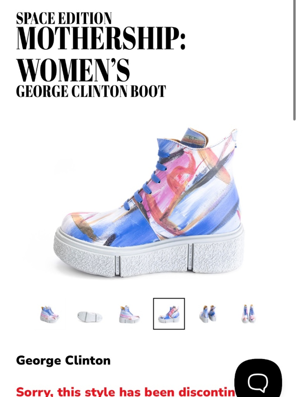 Fluevog woman’s 8 mothership space edition platform boots